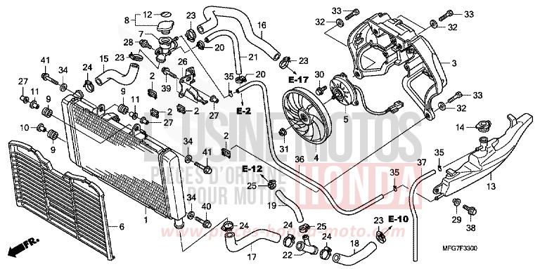 RADIATEUR de Hornet ABS QUASAR SILVER METALLIC (NHA48) de 2009